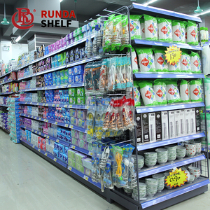 Estante de equipo Estantería Góndola Expositor de <span class=keywords><strong>metal</strong></span> Tienda de comestibles Compras Estante de supermercado Estante de góndola negro - Product Image 4