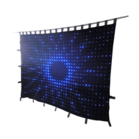 P8cm RGBWA Sıcak Beyaz DMX512 LED Görüntülü Perde Video Kumaşı Kulüp Disko Parti Düğün Etkinlikleri Dekorasyonu için