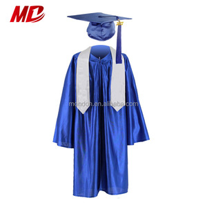 Robe et bonnet de graduation pour enfants bleu royal brillant avec étole - Product Image 1