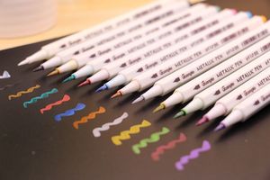 Thương Hiệu GuangNa Bán Chạy 2018 12 Màu Đánh Dấu Kim Loại Đầu Mảnh & Đầu Cọ Với Bao Bì Tùy Chỉnh - Product Image 5