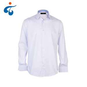 <span class=keywords><strong>Precio</strong></span> bajo de manga larga barato de lujo Formal hombres baratos camisas de algodón blanco puro - Product Image 2