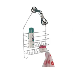 FIRST HORSE All-in-one Design White Color <strong>Hanging</strong> <strong>Shower</strong> Organizer Simple Design No Drilling Over the Head <strong>Caddy</strong> - Product Image 1