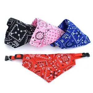 hot style polyester printed stretch triangle pet bandana for small medium large pet dog products collar