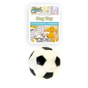 ホット販売プロモーションギフトきしむビニールボールサッカー犬のおもちゃ