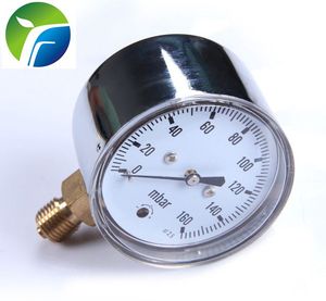 Feilte Manometer Y40-100 Mm/Bodem Of Back Black Steel Case 1/4 Npt Aansluiting 160 Mbar Manometer - Product Image 3