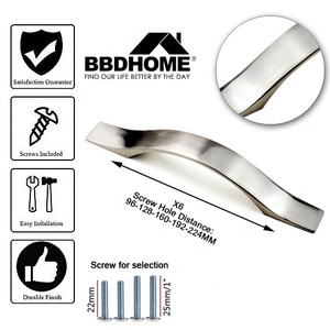 Tirador de metal cromado para gabinete, manijas de madera para cocina, transparente, de fundición a presión de aluminio