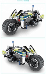 Briques recul jouet <span class=keywords><strong>police</strong></span> <span class=keywords><strong>moto</strong></span> <span class=keywords><strong>enfant</strong></span> connexion jouets avec 193 pcs - Product Image 2
