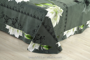 Offre Spéciale 100% polyester fantaisie 3d lit feuille dernière conception fleur impression coloré de haute qualité drap de lit 3d couverture de lit ensemble BS40 - Product Image 5