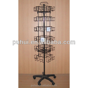 Thanh Sắt Móc Cửa Hàng Bán Lẻ Lịch Thi Đấu Bốn Mặt Quay Tùy Chỉnh Tầng Đứng Kim Loại Treo Tầng Ly Hiển Thị Giá - Product Image 5