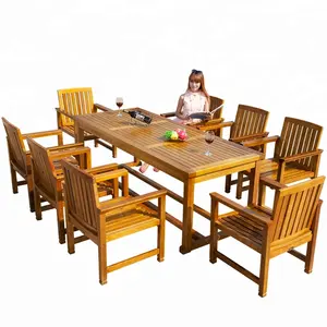 Set Furnitur Taman Luar Ruangan, Kayu Solid Murah