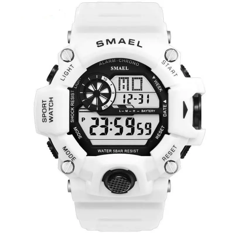 Herren Militär Smael 1385 Digital Kunststoff LED Uhr Wasserdichte Sport Herren Armbanduhren