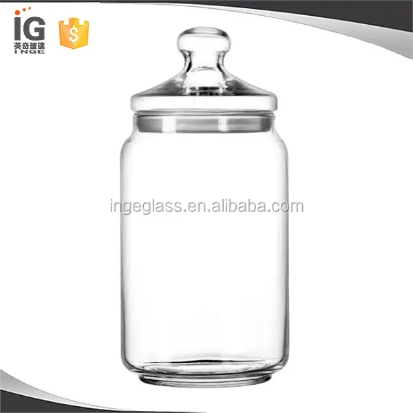 Wholesale glas storage jar with glass lids cheap price