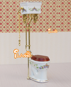 Miniaturas Iland 1:12, Mini Baño para Casa <span class=keywords><strong>de</strong></span> <span class=keywords><strong>Muñecas</strong></span>, Inodoro <span class=keywords><strong>de</strong></span> Estilo Victoriano WA024, Inodoro <span class=keywords><strong>de</strong></span> Estilo Europeo - Product Image 4