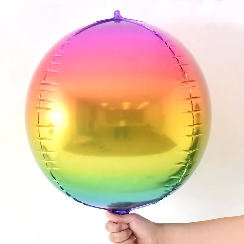 OEM baru 2019 balon Foil 4D balon bulat aluminium Foil cermin balon emas metalik pesta ulang tahun