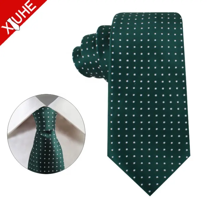 High Quality Woven Logo Neckties Wholesale Men's Ties Microfiber Polyester Polka Dot Tie