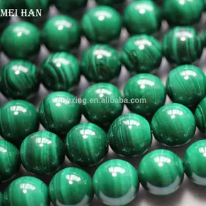 Minerale raro naturale 10mm Malachite liscia rotonda pietra preziosa perline sciolte pietra per gioielli che fanno braccialetto fai da te