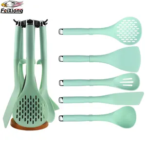 2019 Tốt Nhất Bán Nhà Bếp Công Cụ 5PCS Nylon Đồ Dùng Nấu Ăn Đặt Độc Đáo Xử Lý Thiết Kế