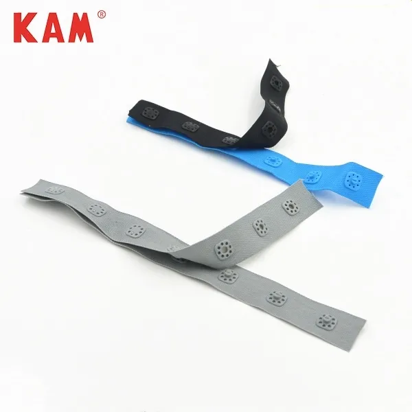 Kid children fashion clothing gray black blue soft durable double colorful plastic polyester snap button tape