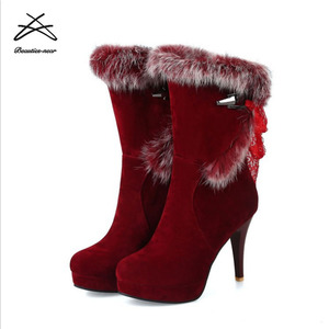 Stivali <span class=keywords><strong>da</strong></span> <span class=keywords><strong>neve</strong></span> <span class=keywords><strong>da</strong></span> donna in pelle scamosciata di lana <span class=keywords><strong>da</strong></span> donna all'ingrosso - Product Image 6