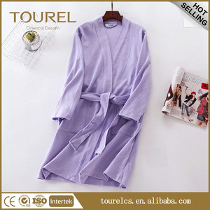 Logo Kustom Warna-warni Kapas Hotel Jubah Mandi/Baju Tidur/Baju Tidur/Jubah - Product Image 3