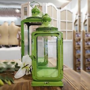 Garden and Wedding Christmas Decor Antique Vintage Decorative Wrought Iron <strong>Hanging</strong> <strong>Candle</strong> Lanterns Metal Hurricane Lantern - Product Image 1
