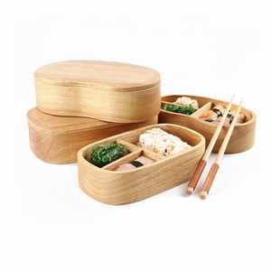 Classical Hot Sell Japan Style Handmade Irregular 18cm Rubber Wooden Sushi Lunch Box