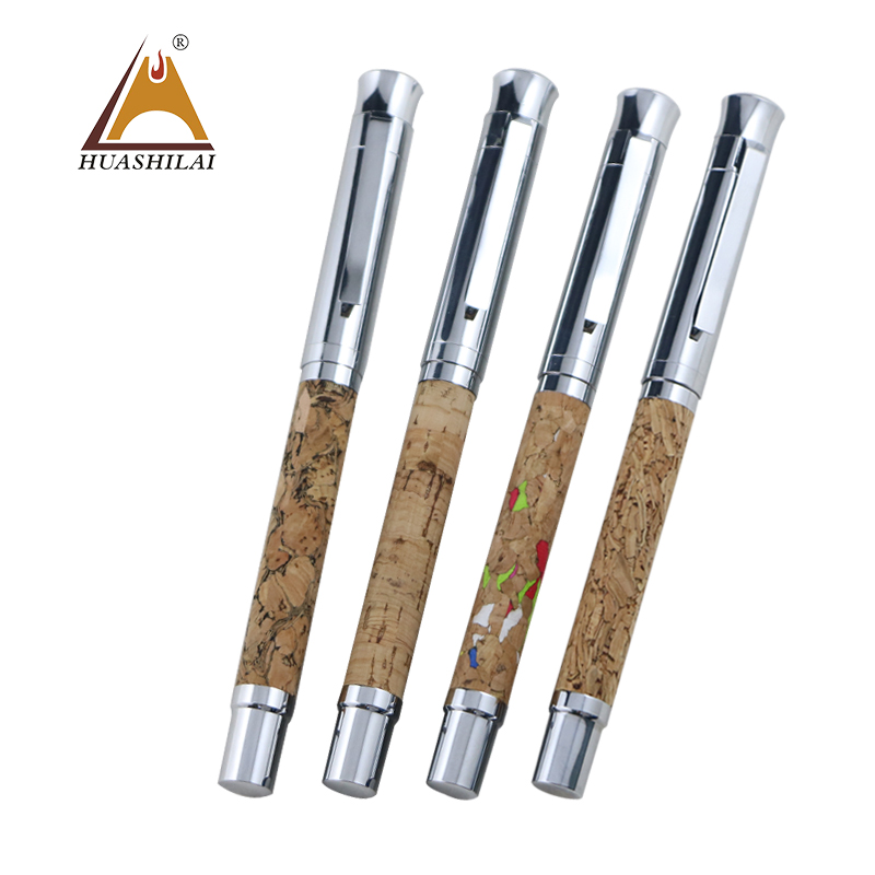 Экологичная мягкая деревянная обернутая тяжелым металлическим роликовым наконечником стильная многоцветная пробковая ручка корпоративная ручка для подписи на свадьбу