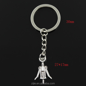 Nueva moda hombres 30mm Keychain DIY metal sostenedor cadena vendimia <span class=keywords><strong>vino</strong></span> 27*17mm colgante de plata antiguo - Product Image 2