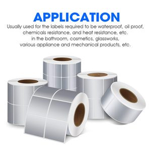 Glossy Adhesive Dumb Silver Custom Sticker Roll High Quality Synthetic Paper <strong>Label</strong> Foil Cosmetic Thermo Printer Compatible - Product Image 3