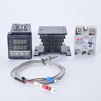 Digitale PID Regolatore di Temperatura REX-C100 REX C100 termostato + 40DA Relè SSR + K Termocoppia 1m Sonda RKC + dissipatore di calore