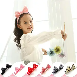 Wholesale Custom Girls Headband New Fashion Stripe Hair Accessories Flower Polka Dot Elastic Cute Kids Hairband