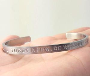 New Classic Gold Plated Stainless Steel <strong>Bracelet</strong> Engraved Positive Message Cuff Mantra Bangle <strong>Memorial</strong> <strong>Bracelet</strong> - Product Image 6