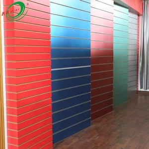 مصنع مخصص بيع 4x8ft قشرة الميلامين <span class=keywords><strong>MDF</strong></span> Slatwall لوحة لعرض متجر - Product Image 3