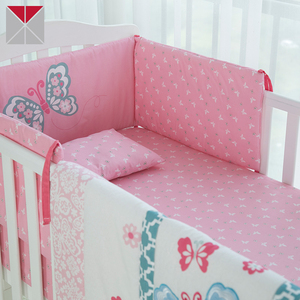 Rosa y blanco mariposa diseño apliques <span class=keywords><strong>cuna</strong></span> lecho del bebé cama - Product Image 5