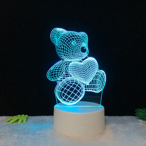 <span class=keywords><strong>3D</strong></span> Illusion Lampade A LED Simpatico Orso <span class=keywords><strong>3D</strong></span> Luce di Notte per I Bambini 7 Colore LED Da Tavolo Scrivania Lampada Bambini Luce con piatto Pannello in Acrilico - Product Image 3