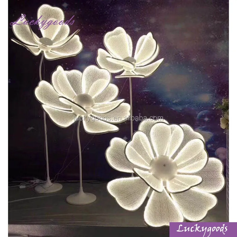 wedding event occassion white set LED flower for stage decoration LY210617-1