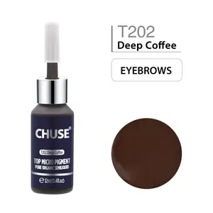 CHUSE-pigmento de tatuaje orgánico de color café profundo T202, tinta de maquillaje permanente
