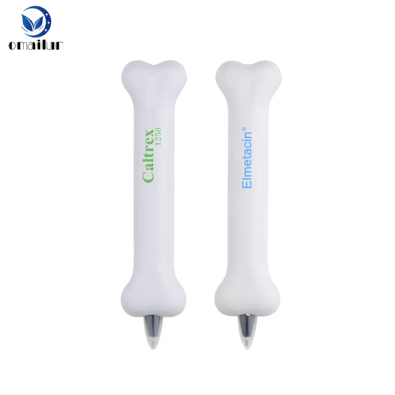 अनुकूलित सफेद हड्डी के आकार का प्लास्टिक विज्ञापन ballpoint कलम