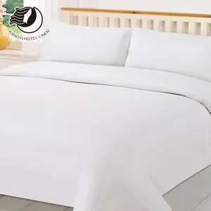 Melhor personalizado 400tc branco egípcio algodão conjunto de cama hotel lençol 100 linho