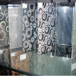 8mm बनाया गया ड्राइंग एसिड Etched /Sandblasted टेम्पर्ड पाले सेओढ़ लिया गिलास के साथ छेद