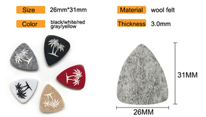 5 pcs 3,0mm múltiples opciones <span class=keywords><strong>de</strong></span> Color resistente al desgaste Hawaii estilo del árbol <span class=keywords><strong>de</strong></span> <span class=keywords><strong>coco</strong></span> <span class=keywords><strong>de</strong></span> fieltro <span class=keywords><strong>de</strong></span> la guitarra - Product Image 5