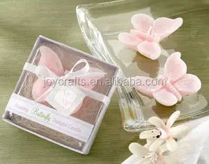 Pink Butterfly Candle Wedding Souvenirs