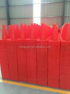 مخاريط طريق وقوف السيارات المرنة بلون برتقالي فلوري صلب 28" - Product Image 6