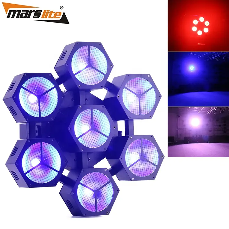 Guangzhou Marslite Lampu Panggung LED 7X40W RGBW 4in1, Pencahayaan Panggung untuk Dj Disco Klub Malam Bar Pesta Lampu Panggung LED