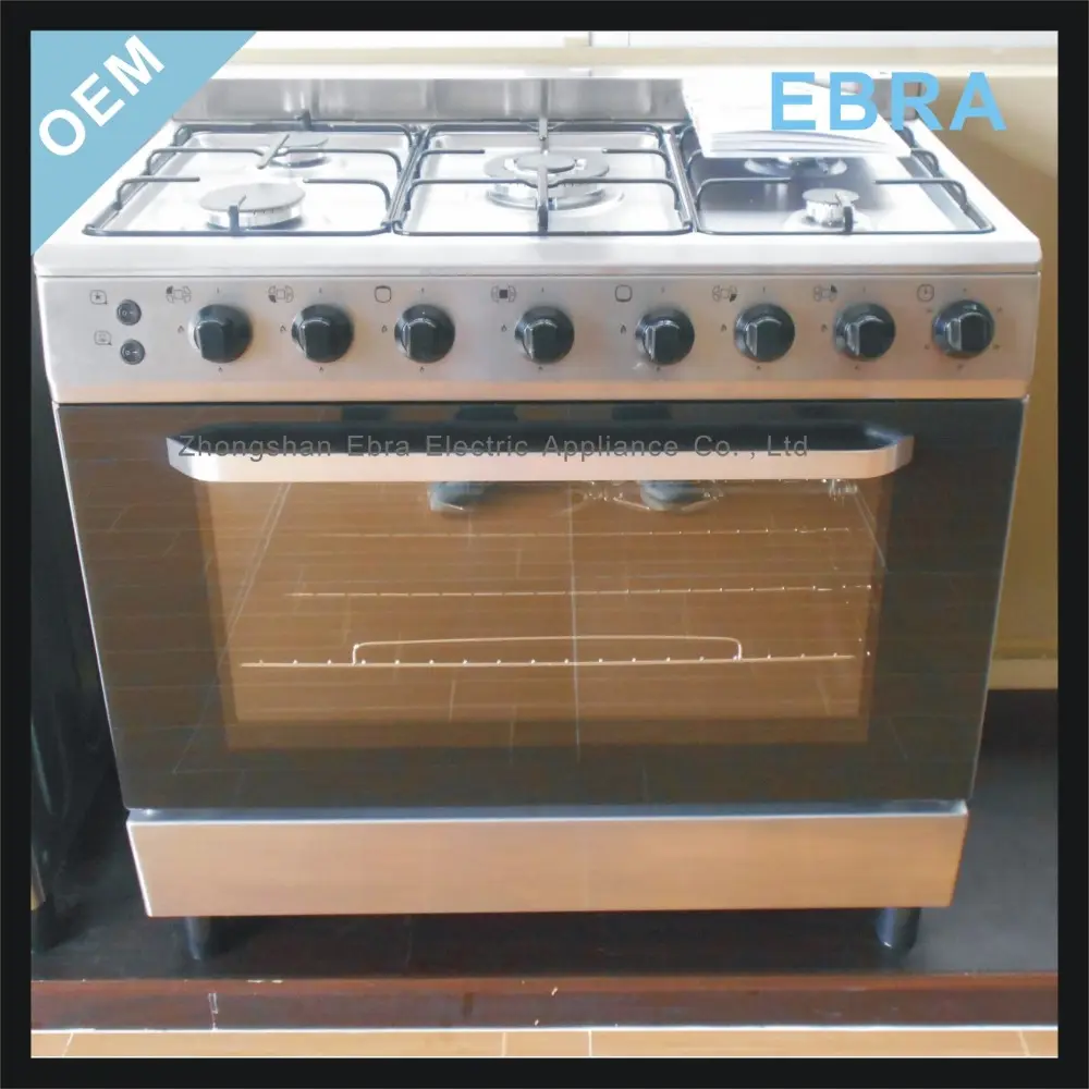 36inched 90x60 stainless steel 5 burners gas cooker