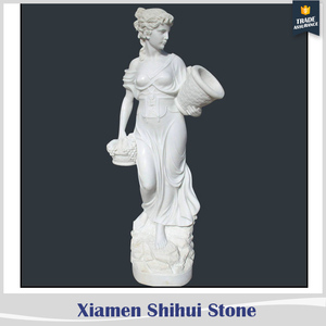<span class=keywords><strong>Statue</strong></span> de <span class=keywords><strong>femme</strong></span> en <span class=keywords><strong>marbre</strong></span> blanc naturel avec vase, design occidental moderne, belle sculpture en pierre - Product Image 2