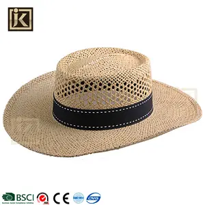 100% carta fatta grandi uomini cappello leggero estate decorato moderna cappello di paglia cowboy