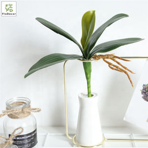 Искусственные бабочки, листья орхидеи, настоящие на ощупь, три размера, недорогая композиция из цветов орхидеи в горшке - Product Image 1