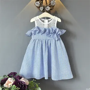 SD-1129G new design floral party dress kids girls cotton frock designs for children clothes