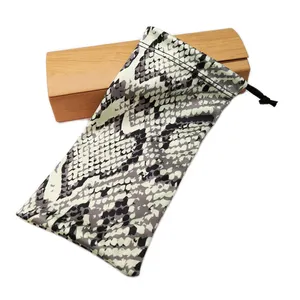 Fashion snakeskin grain printed microfibre sunglasses pouch/glasses pouch/eyewear pouch